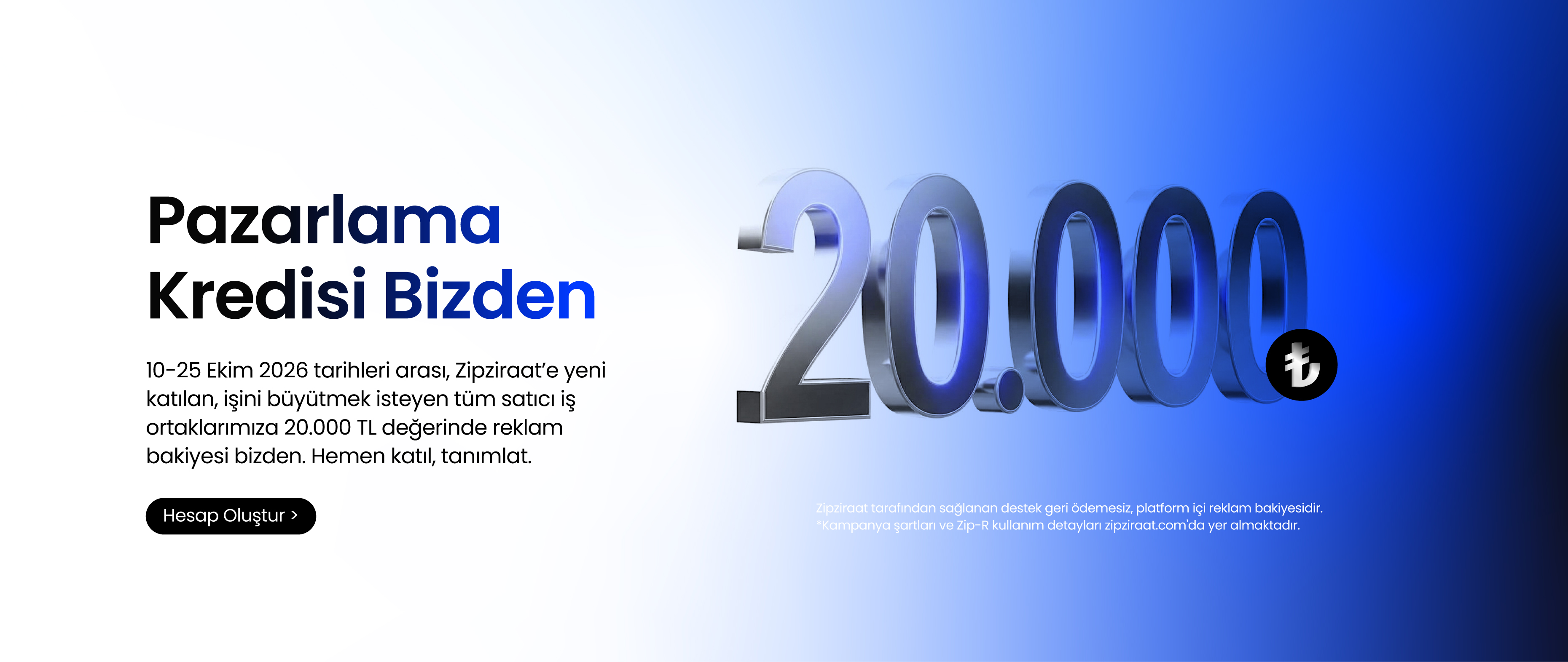 Zipziraat'ten Satıcılara 20.000 TL Pazarlama Kredisi